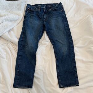 American Eagle Outfitters Men's Dark Blue Straight Jeans
